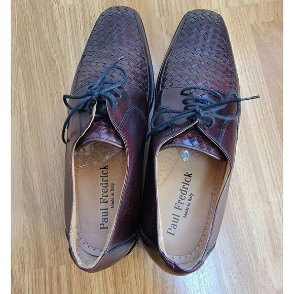 Paul Frederick Men's Woven Leather Oxford 11 - Picture 6 of 9